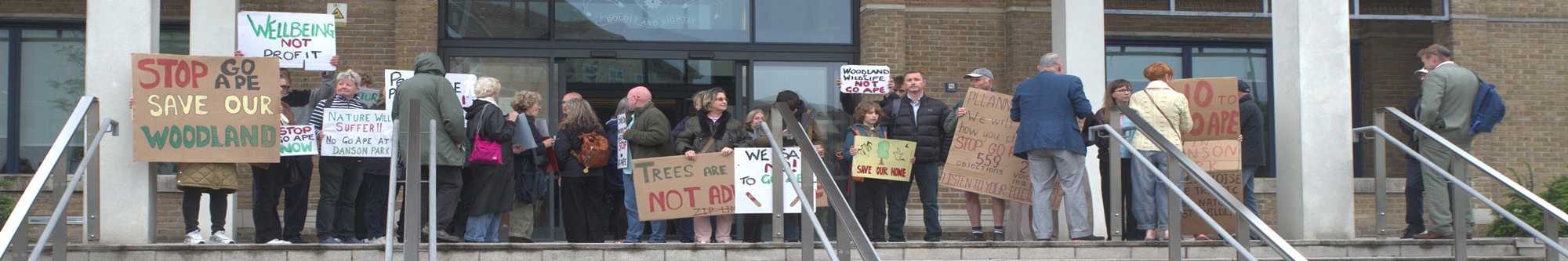 Go Ape Protest Banner