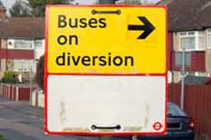 Buses on diversion