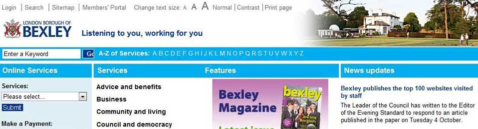 Bexley website wide