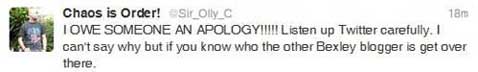 Olly's apology