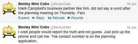 Bexley Cabs. Twitter