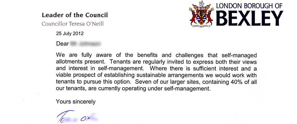Letter from council leader