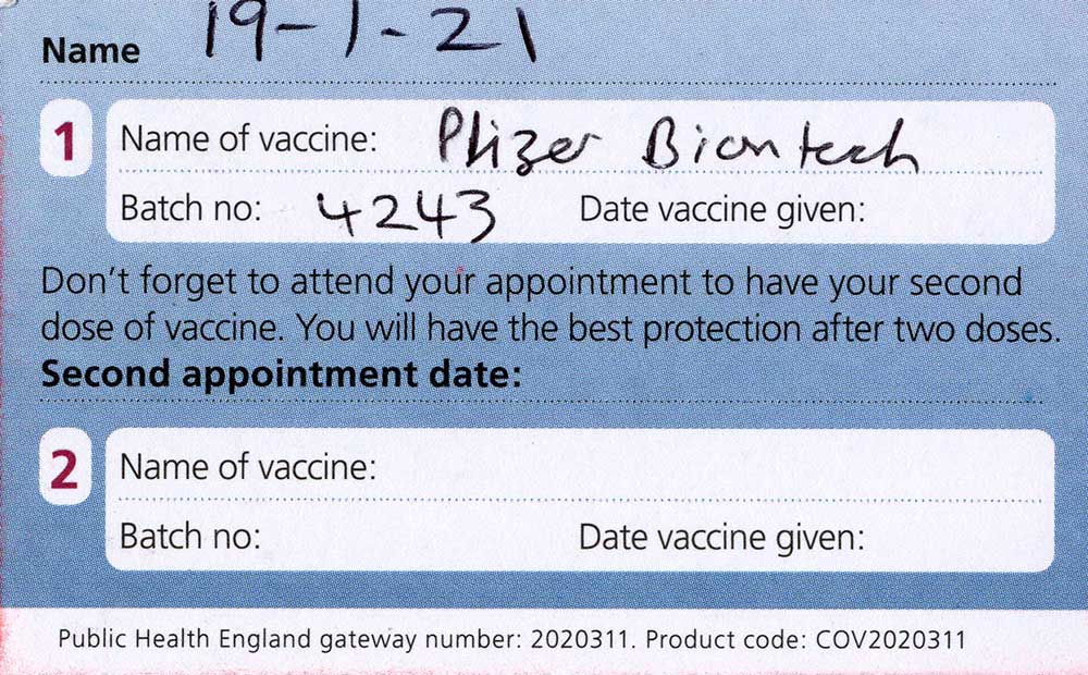 Vaccination certificate