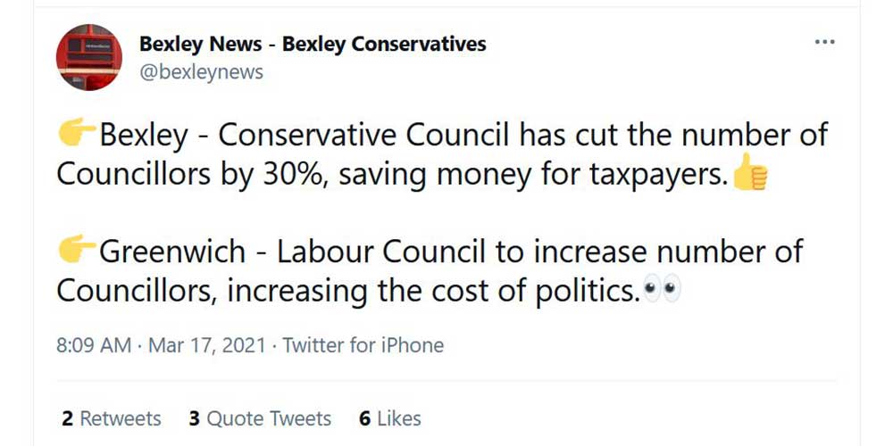 Bexley Tory Tweet