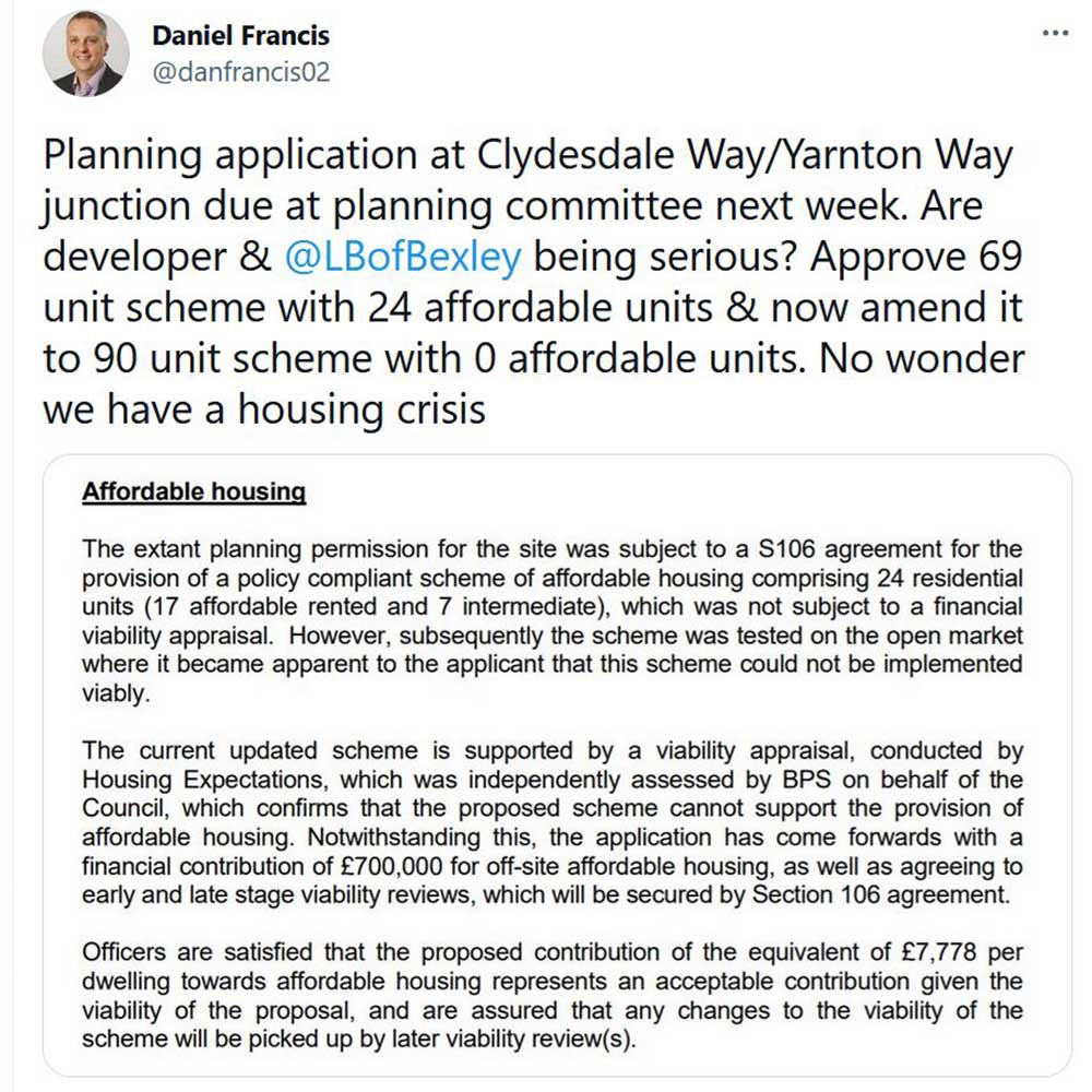 Councillor Francis on Twitter
