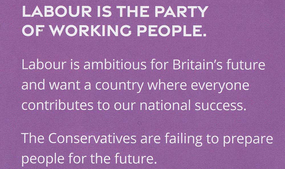 Labour Party leaflet