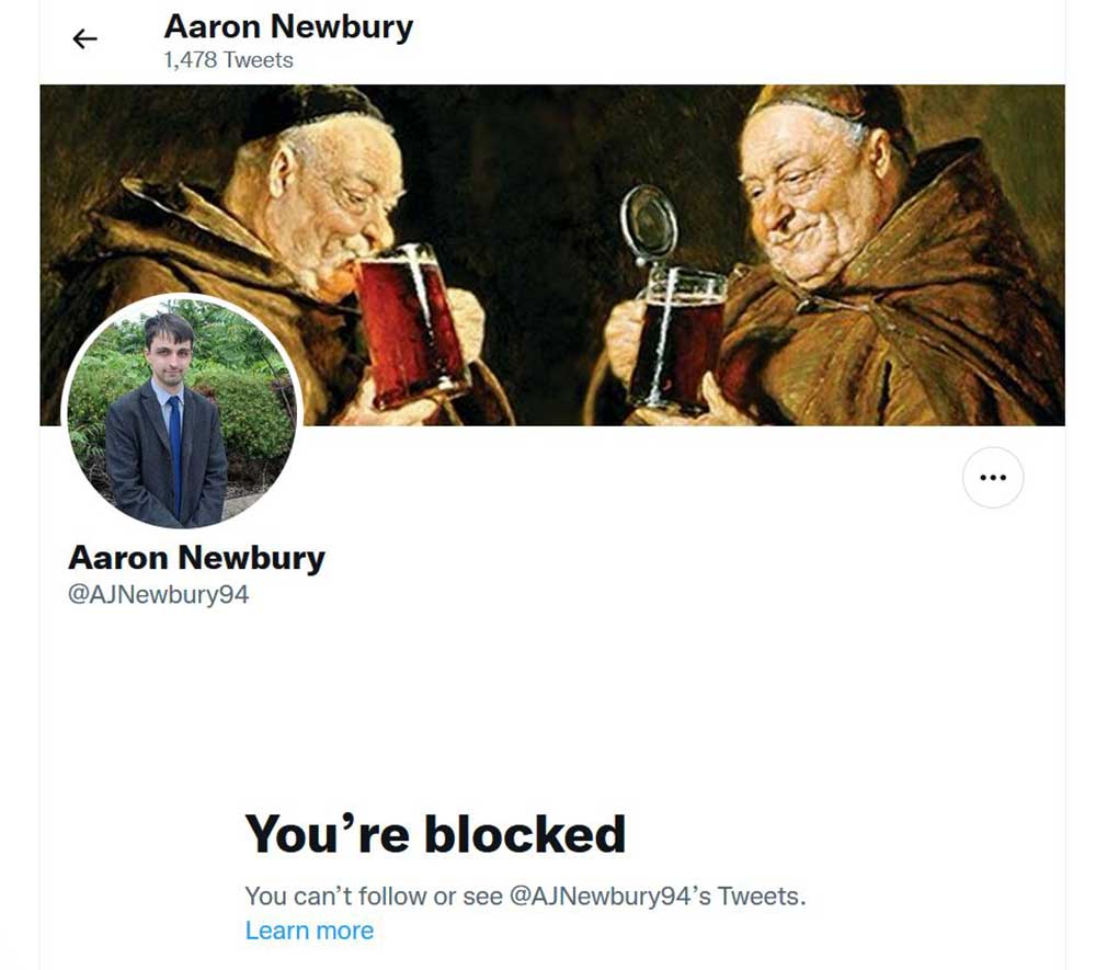 The cretinous Aaron Newbury