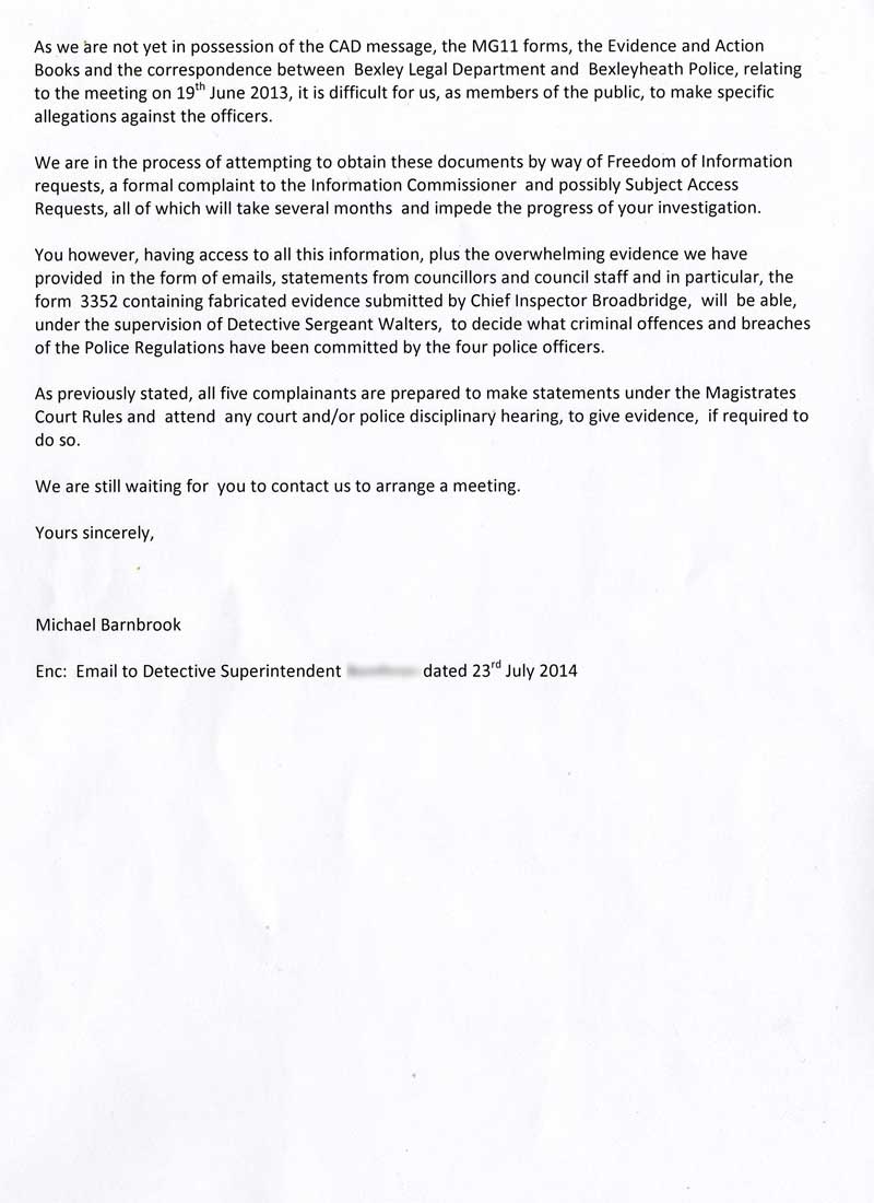 Letter to DPS