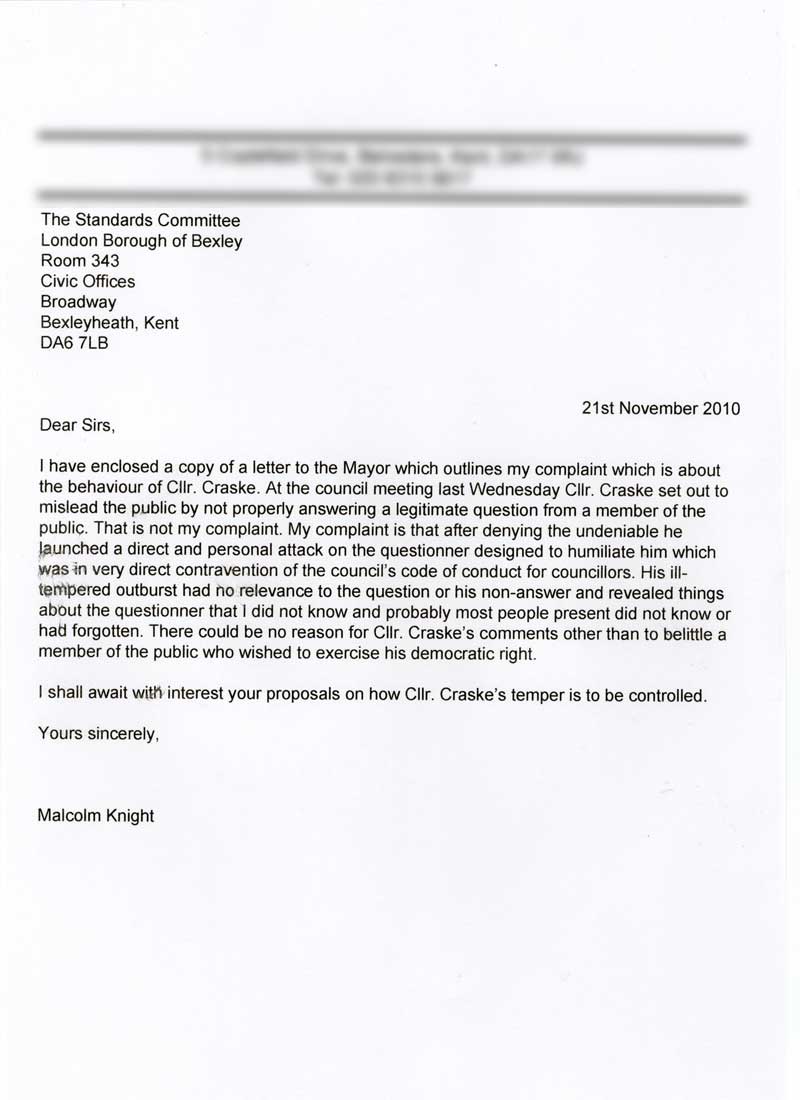 Complaint to Standards Board