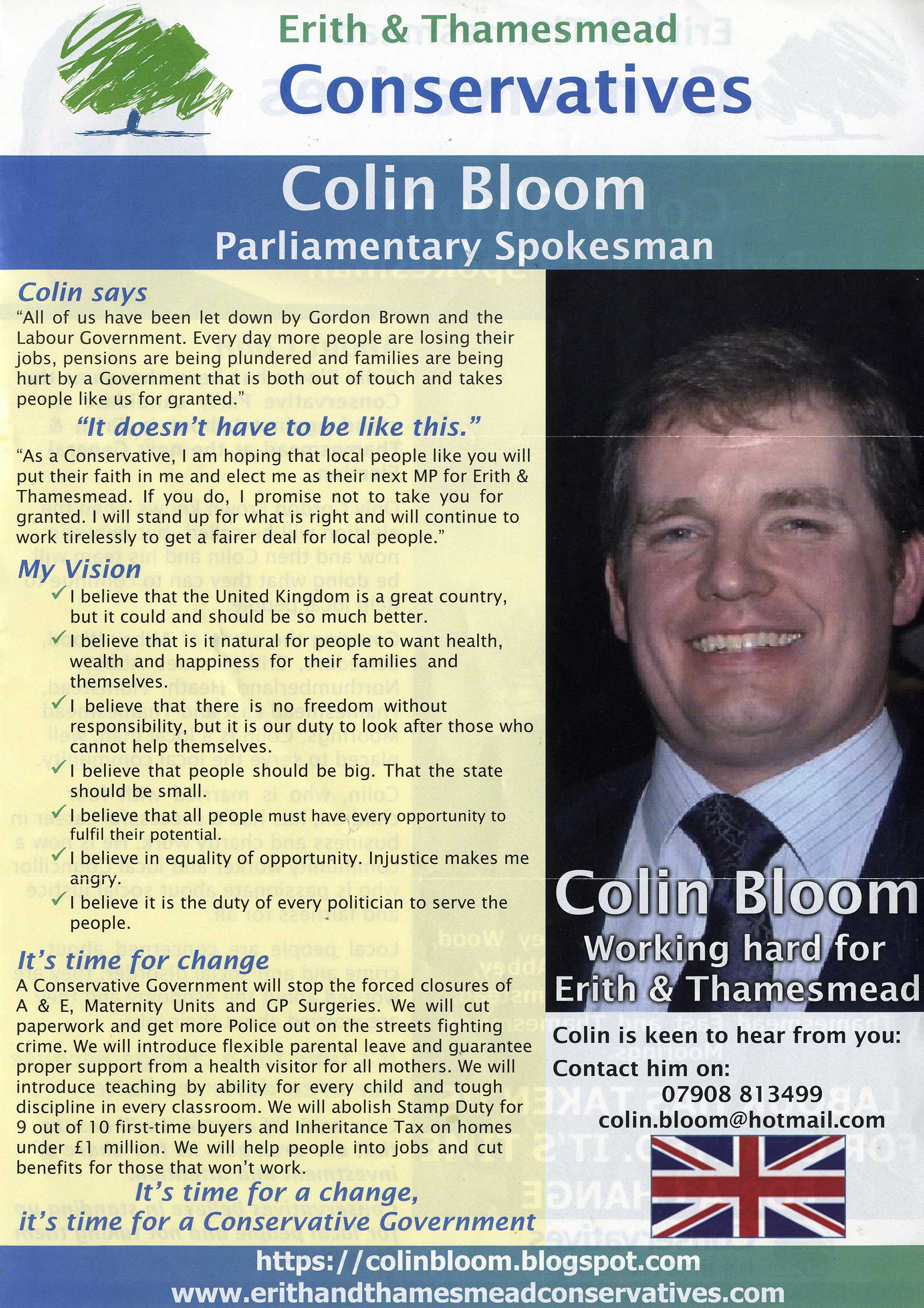 Colin Bloom's election paper