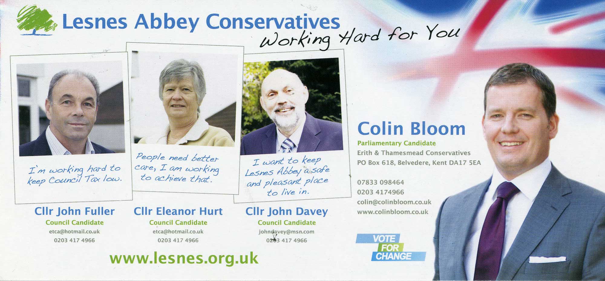 Lesnes Abbey Ward Conservative leaflet December 2009