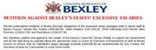 Petition against excessive salaries