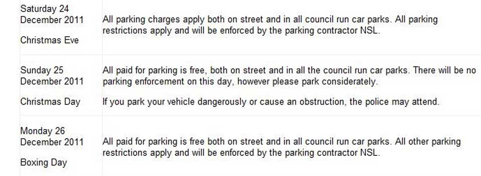 Bexley parking announcement