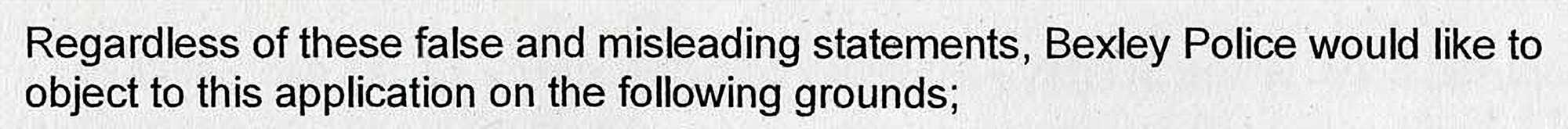 Police statement Police statement