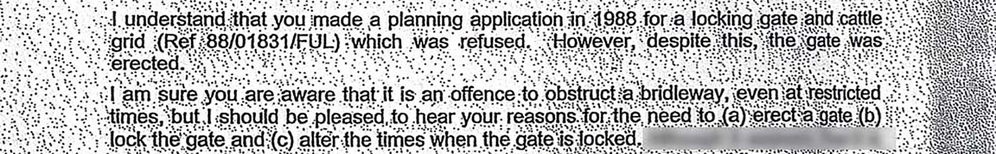 Letter to owner of Mascal Stables. Click for full version Letter