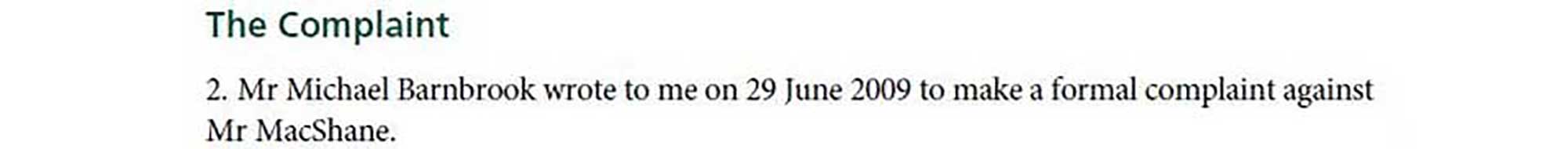 Commissioner's report