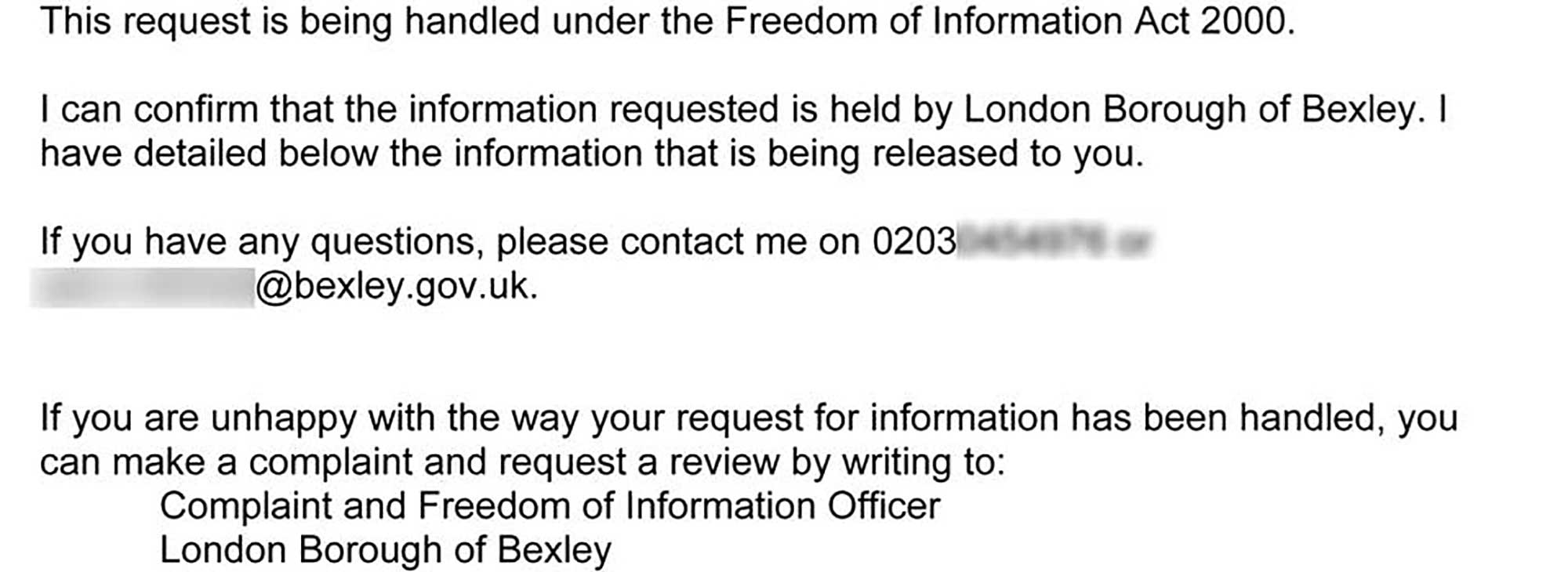 FOI response FOI