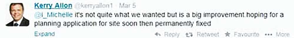 Kerry Allon's Tweet. Click to enlarge Tweet