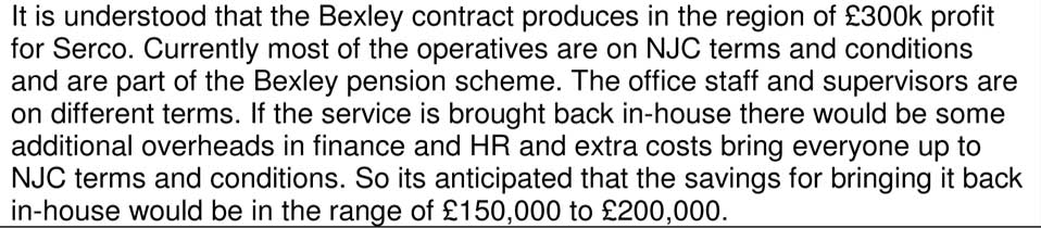 Option for Serco. Agenda Page 72 Serco
