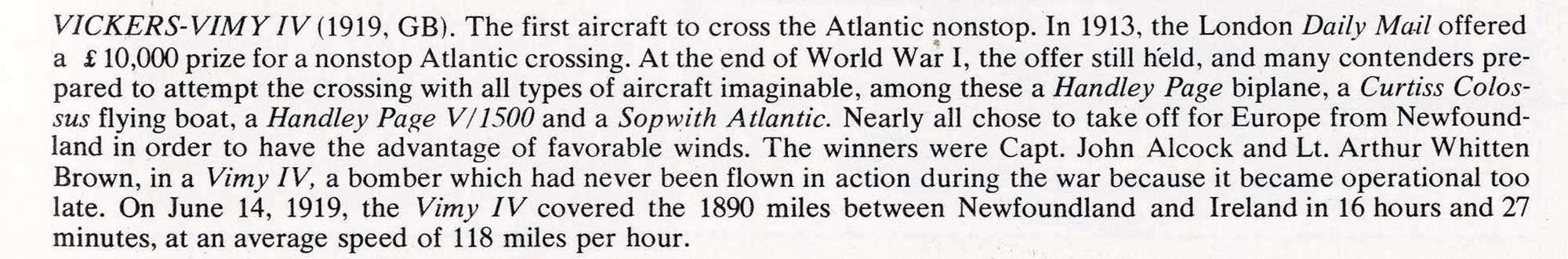 Vickers Vimy history