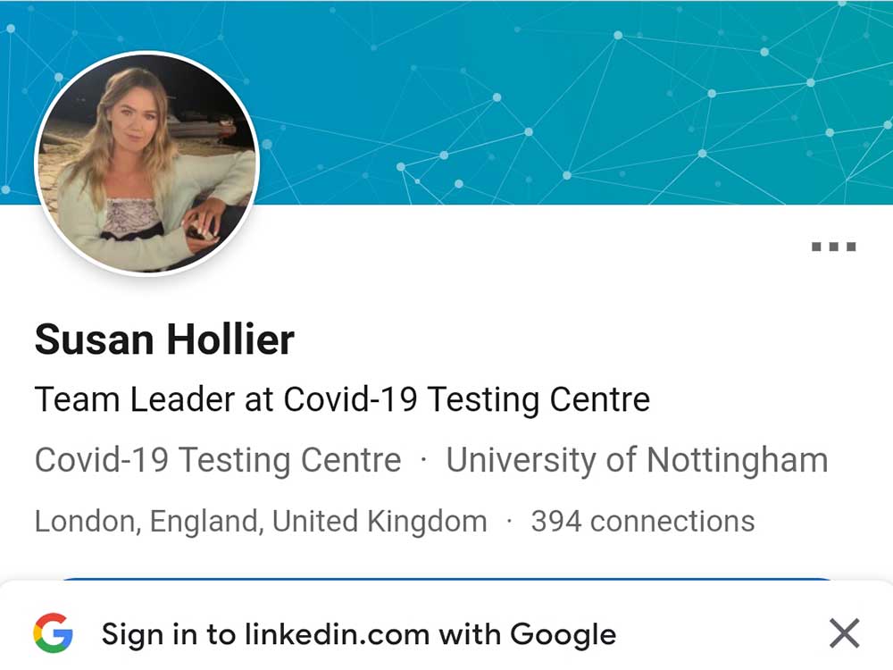 Susan Hollier LinkedIn profile LinkedIn profile