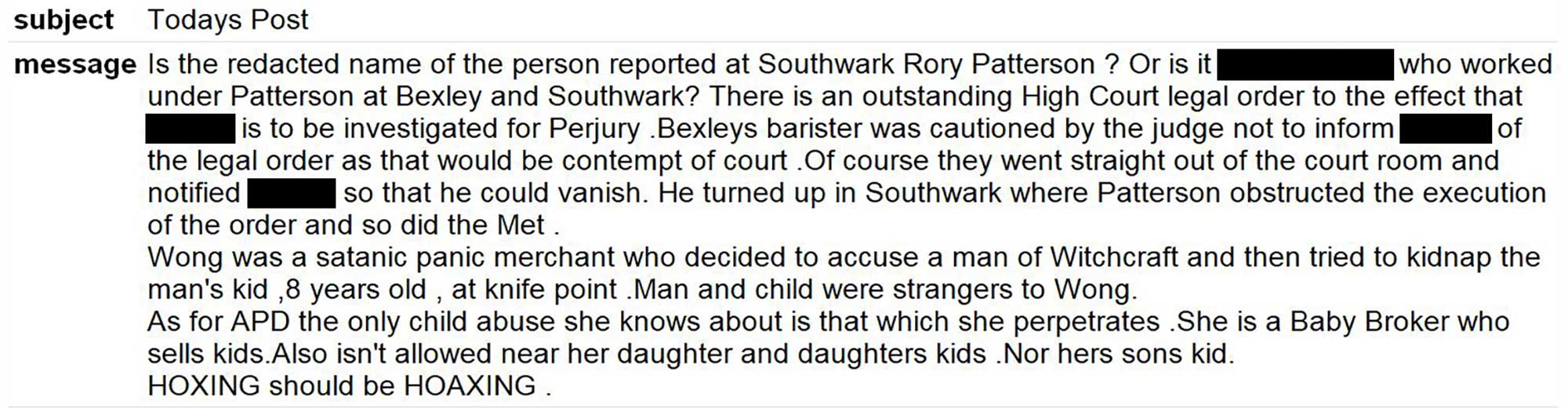 Anonymous email Anonymous email