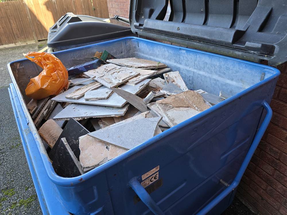 Bin full of tiles