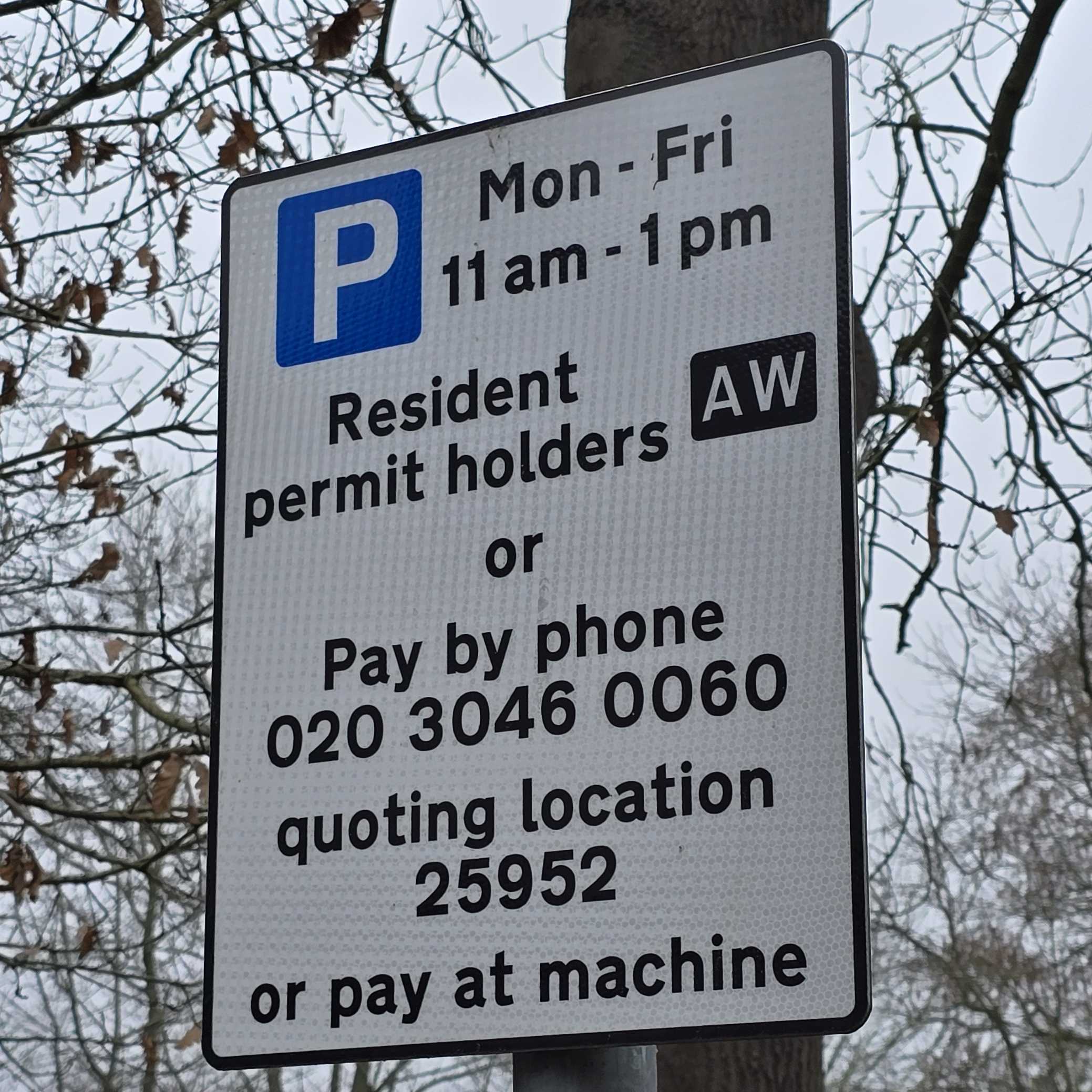 Parking signs on New Road