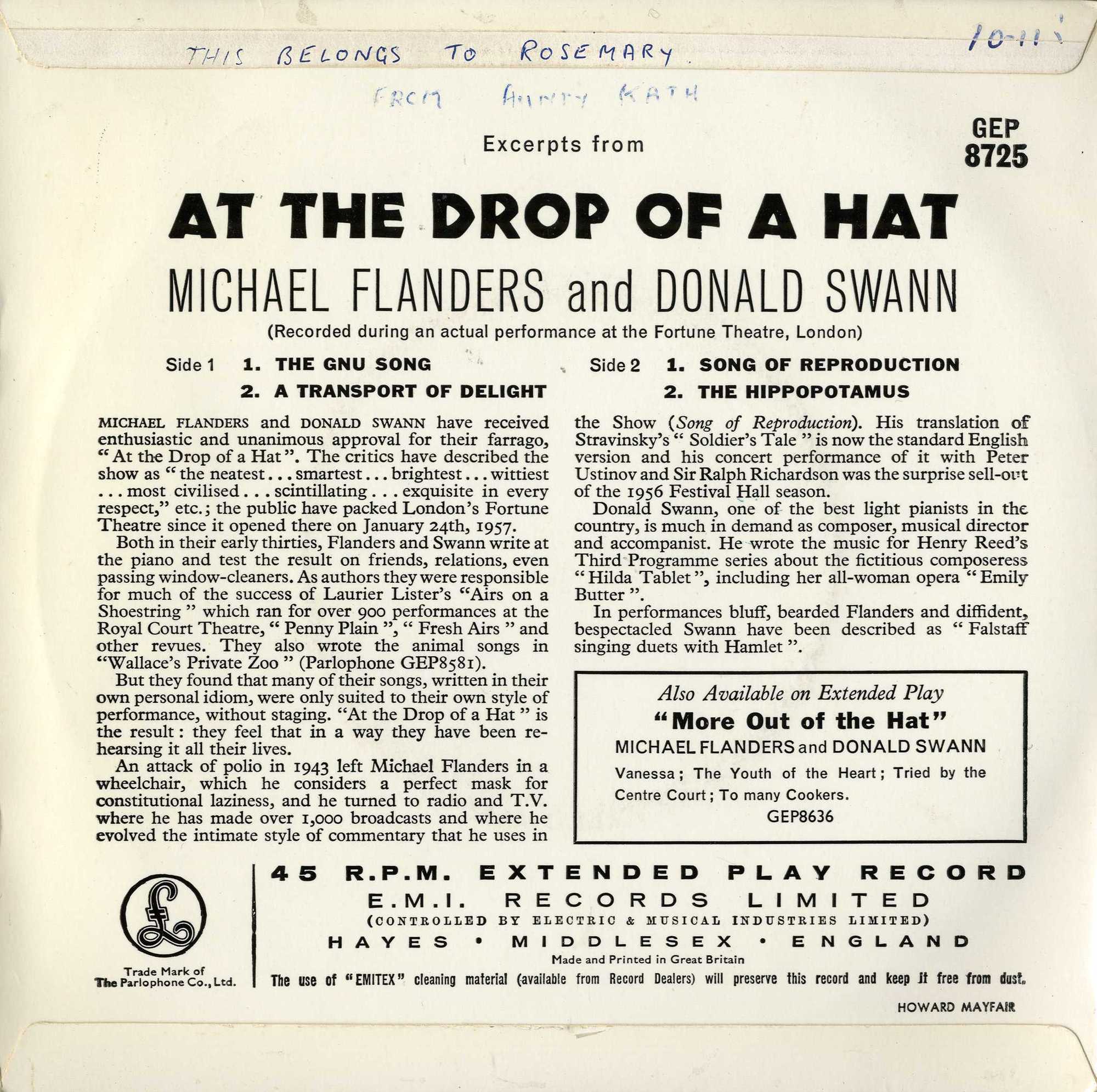 Flanders and Swann EP Flanders and Swann