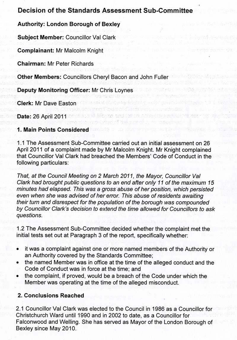 Reply from Standards Board