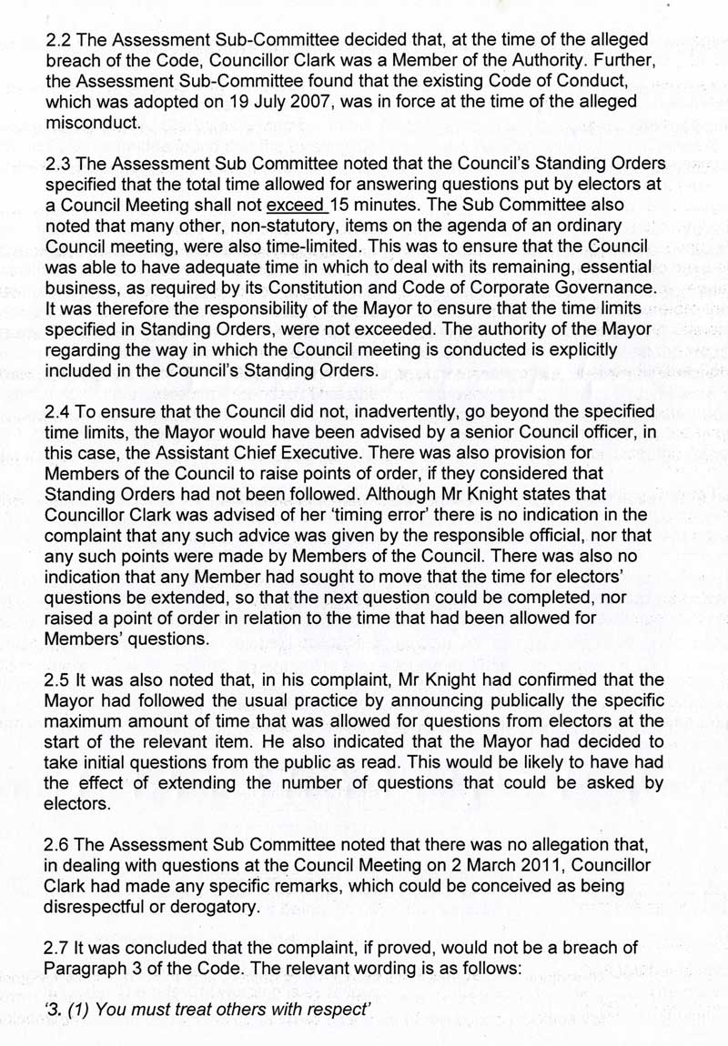 Reply from Standards Board