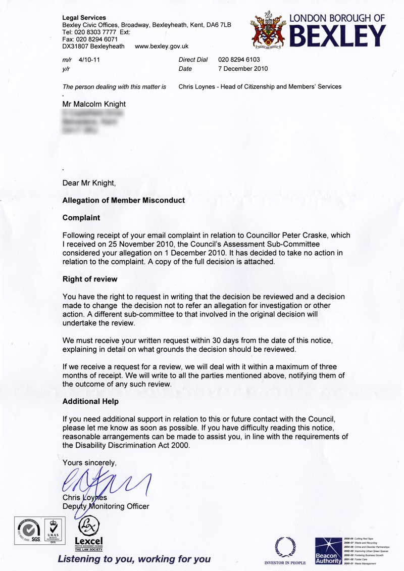 Reply from Standards Board