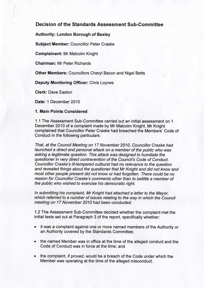 Reply from Standards Board