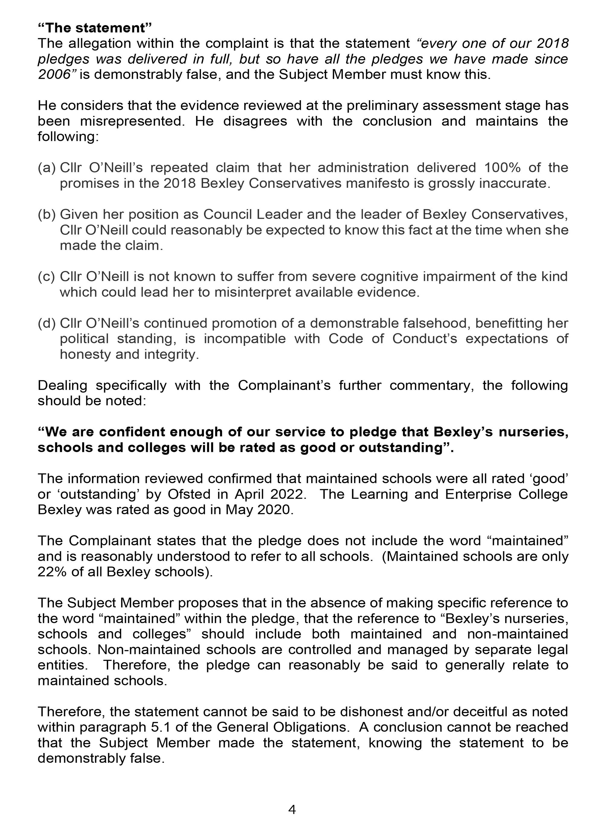 Reply from Monitoring Officer