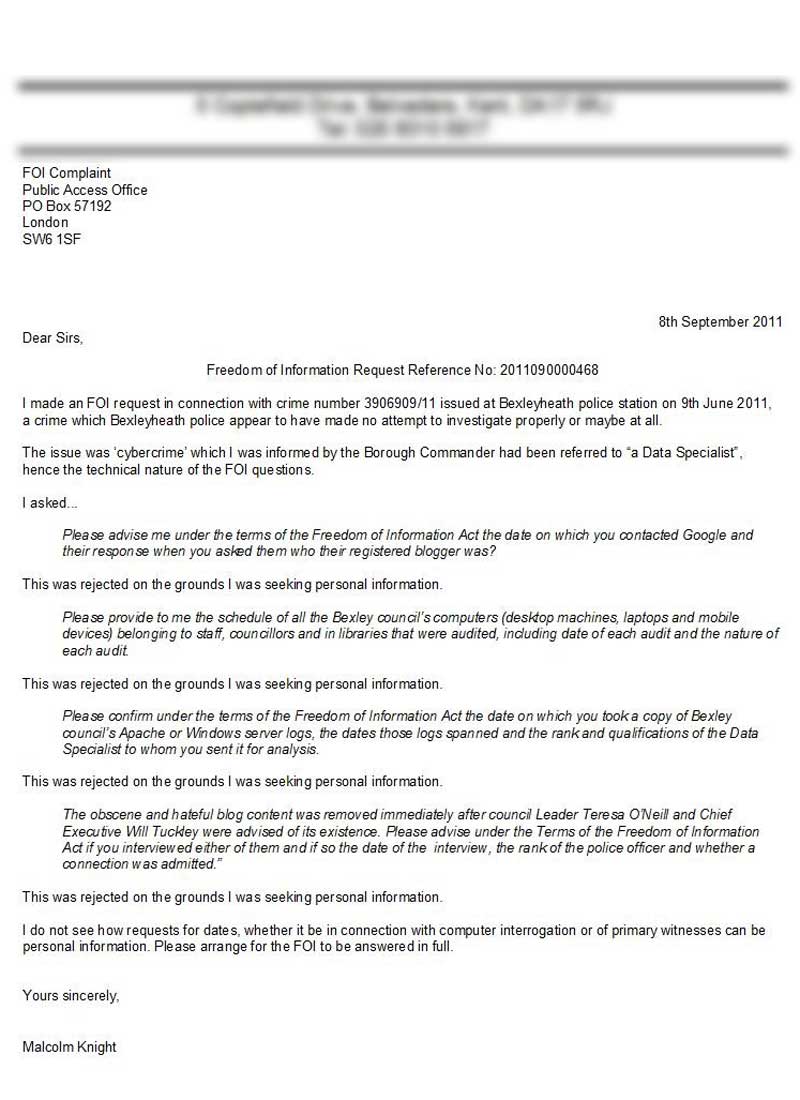 Subject Access Request - response