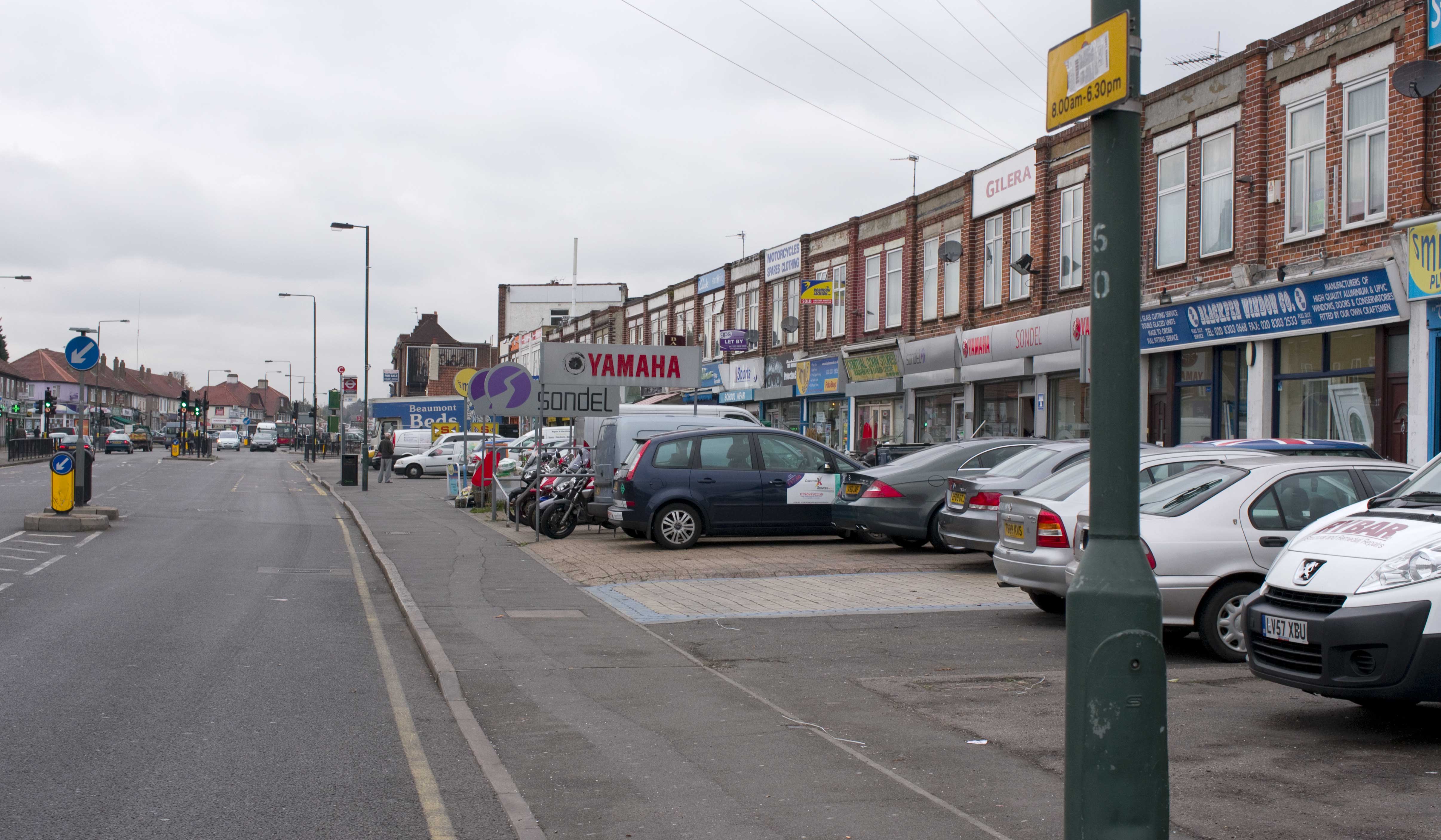40+ shops, seven parking spaces