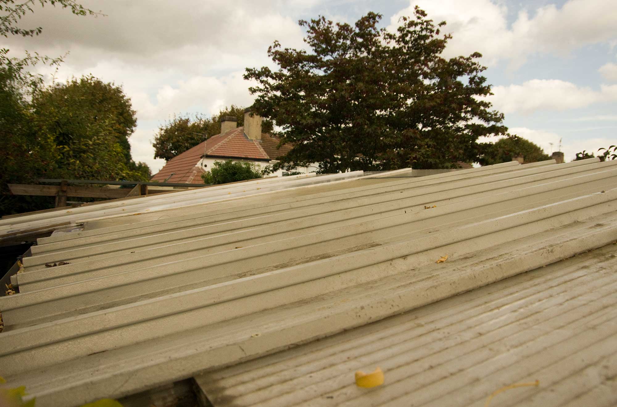 Sight line from next door house to roof